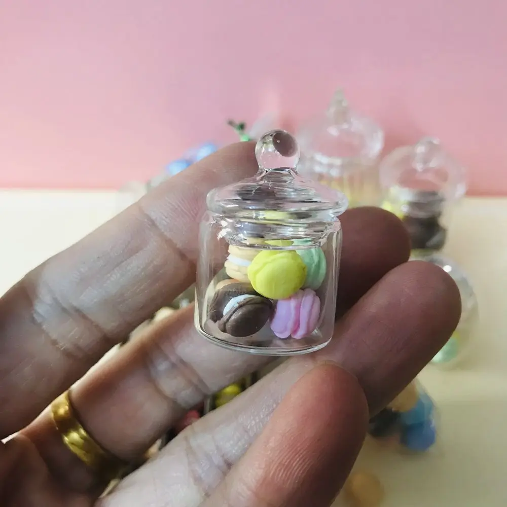 NEW Candy Color Macaron 1/12 Scale Dollhouse Miniature Macaron Dessert Cake for Blyth Barbies OB11 1/6 BJD Doll House Play 3