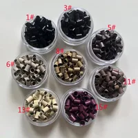 200PCS Flared copper rings 4.0mm*3.6mm*6.0mm copper tubes Micro Rings/links/beads Hair Extension Tools  8 Colors 1