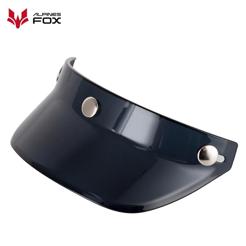 Casco de motocicleta de media cara Retro, visera con 3 botones a presión, protector contra el viento abatible hacia arriba, accesorios para cascos de moto Vintage