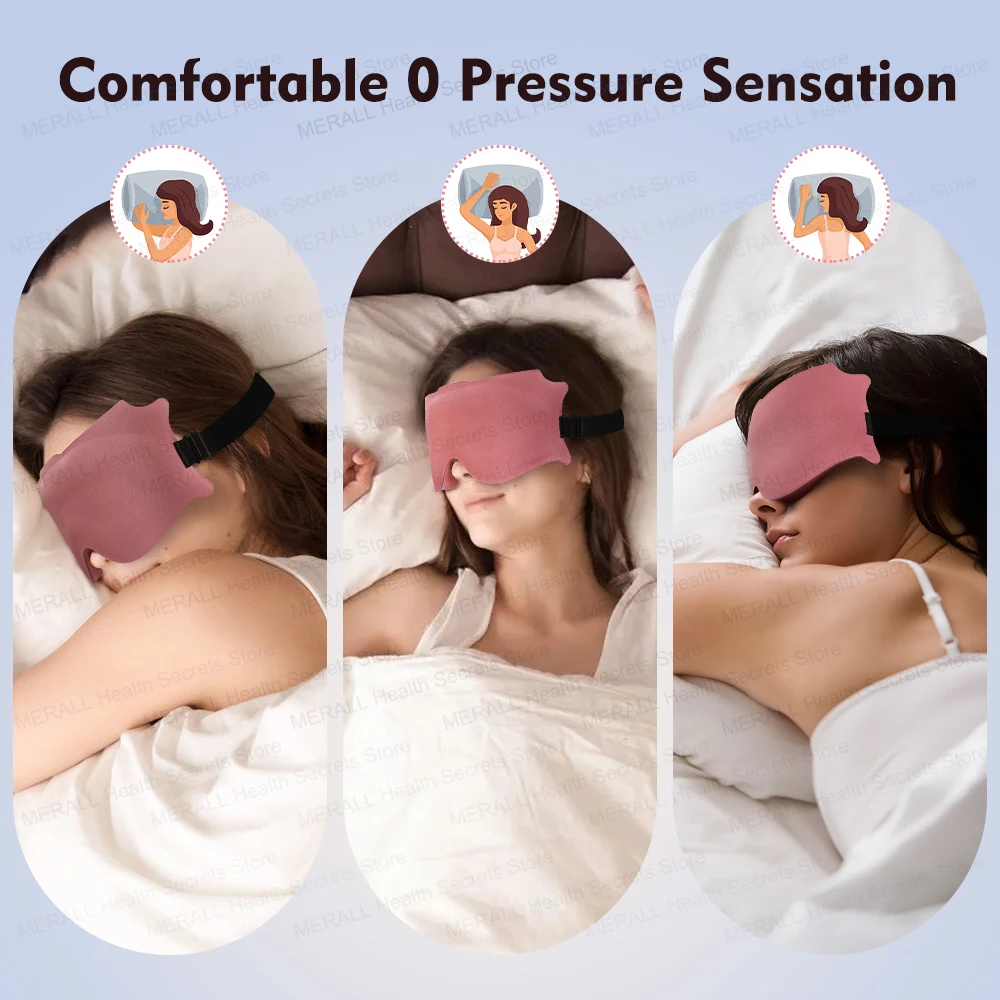 3D Sleep Mask Blindfold Sleeping Aid Soft Memory Foam Eye Mask Block Out Light Pressure Sensation Rest Relax Aid Adjustable Mask