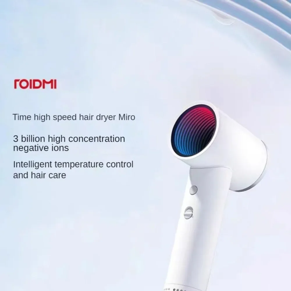 

ROIDMI Miro Hair Dryer Low Noise 67m/s High-speed Airflow Constant Temperature and Fast Drying 20 Million Negative Ions