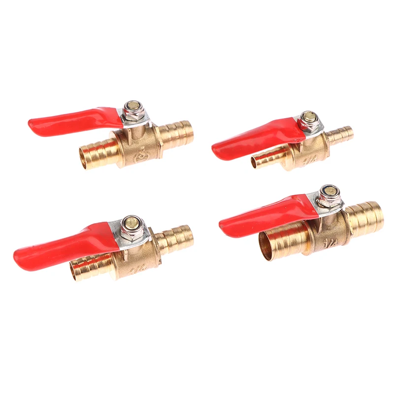 

Handle Small Valve 6mm 8mm 10mm 12mm 14mm Hose Barb Inline Brass Water Oil Air Gas Fuel Line Ball Valve Pipe Fittings