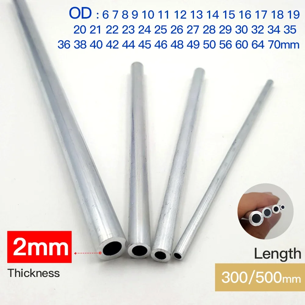 DMiotech - 3 Tubi Rotondi In Alluminio 6063, 12x9 Mm (ODxID), Lunghezza 250 Mm, Per Fai Da Te E Strutture