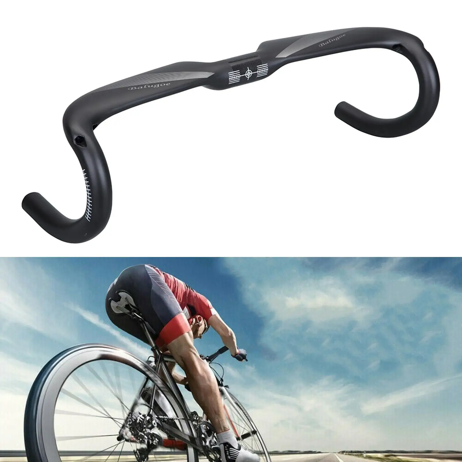

Lightweight Road Bike Handlebar 31.8mm Integrated Drop Bar Handle Bars