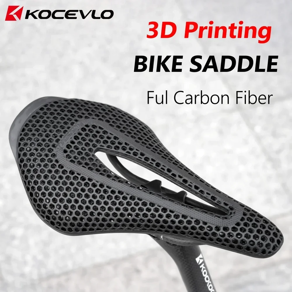 KOCEVLO bike saddle MODEL R0 3D Printed Bike Saddle, carbon fiber hollow comfortable breathable MTB mountain road bicycle cycling saddles