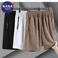 Summer New Fashion Trend Capris Versatile Large Size Ice Silk Shorts for Men 1