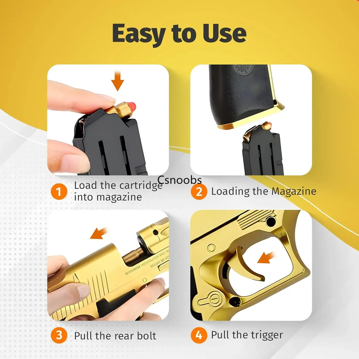 Shell Ejecting Pistol Toy Gun Educational Toy Airsoft Foam Soft Bullet Blaster Children Birthday Giftfor Kids Boys Adults 4