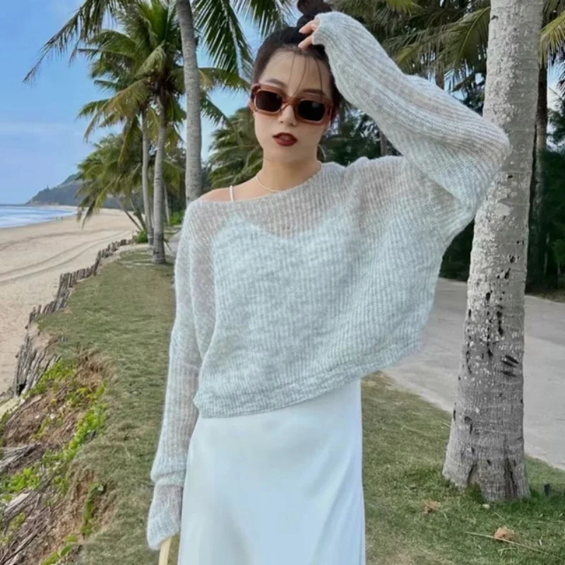 Women Long Sleeve Knitted Sweater Autumn Spring