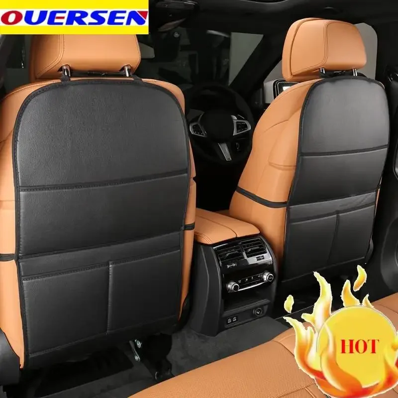PU Leather Car Seat Back Protector Pad Interior Auto Anti Kick Pads for Kids Child Kick Anti Dirty Protect Mats Auto Accessories car care seat protection backrest cover kids protective cover transparent cleaning anti kick pad auto parts accessories hot