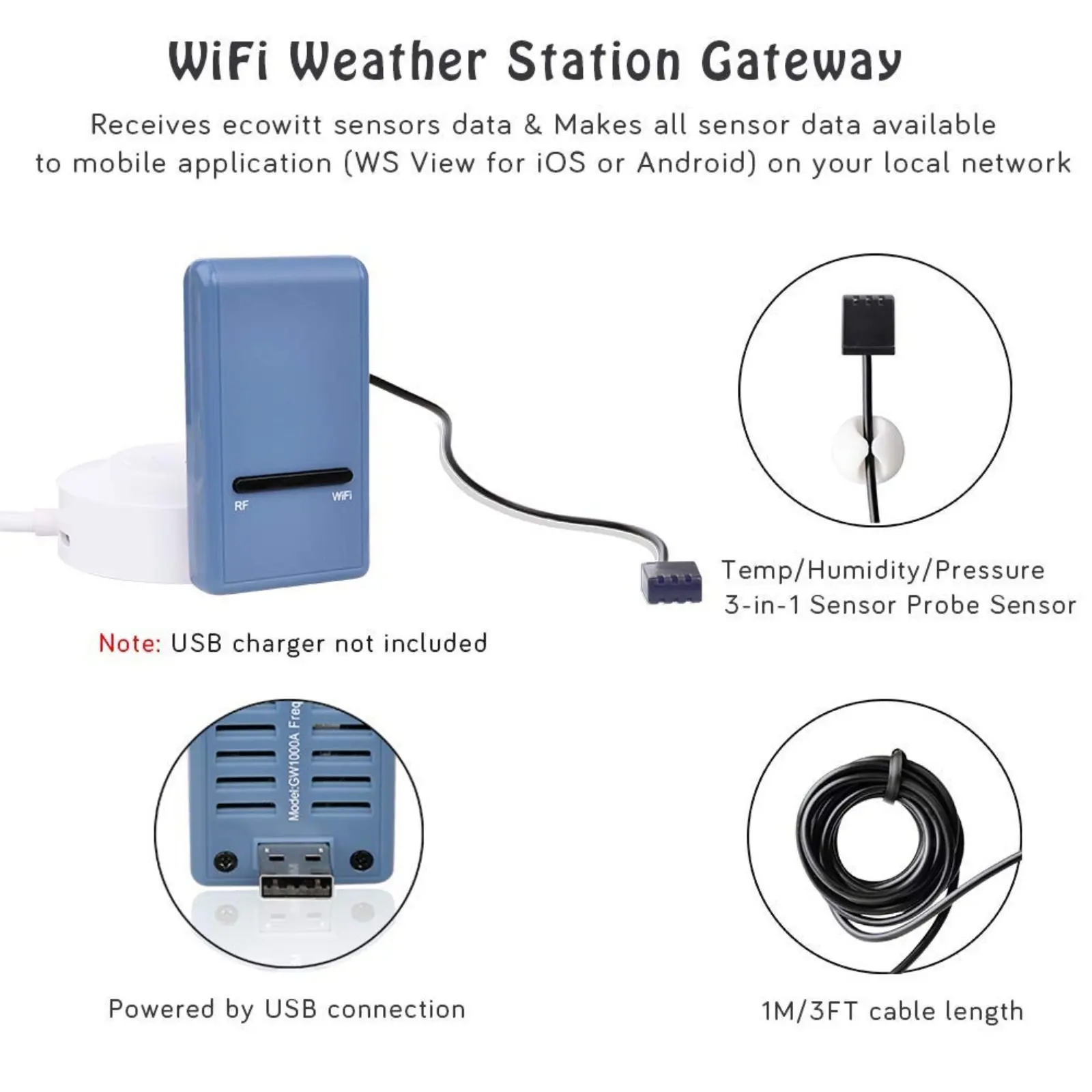 Weather sensors. Ecowitt weather station.