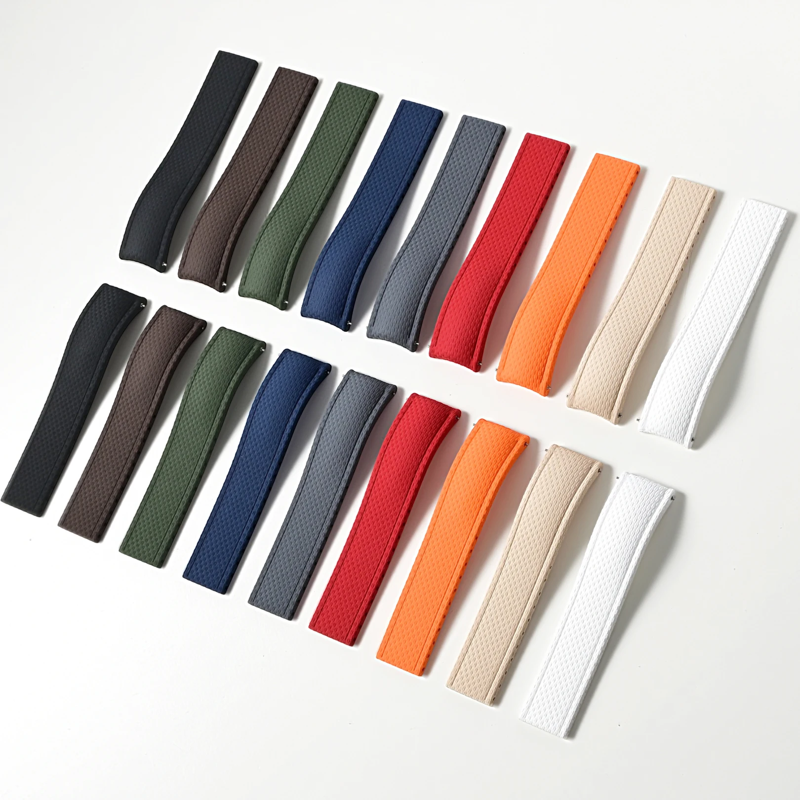 Universal Fluoro Rubber Quick Release Watch Band - Customizable Cut-to-Size Strap