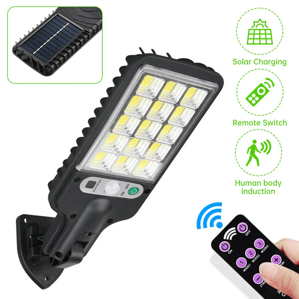 Solar Street Lights Outdoor, Solar Lamp With 3 Light Modes Waterproof Motion Sensor Security Lighting for Garden Patio Path Yard