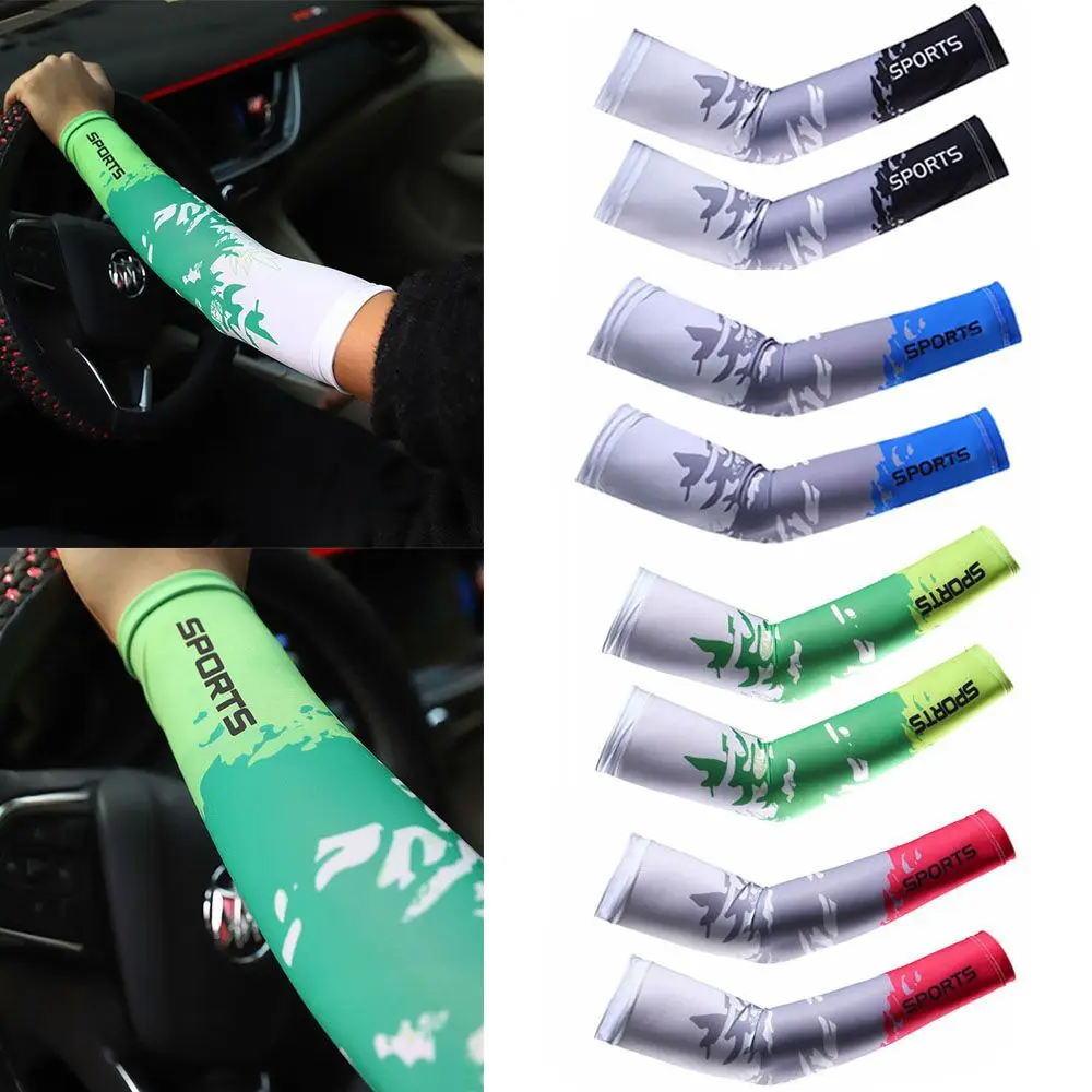 Cooling Arm Sleeves Cover Sports Running UV Sun Protection Outdoor Volleyball Fishing Cycling Sleeves for Hide Tattoo 2Pcs