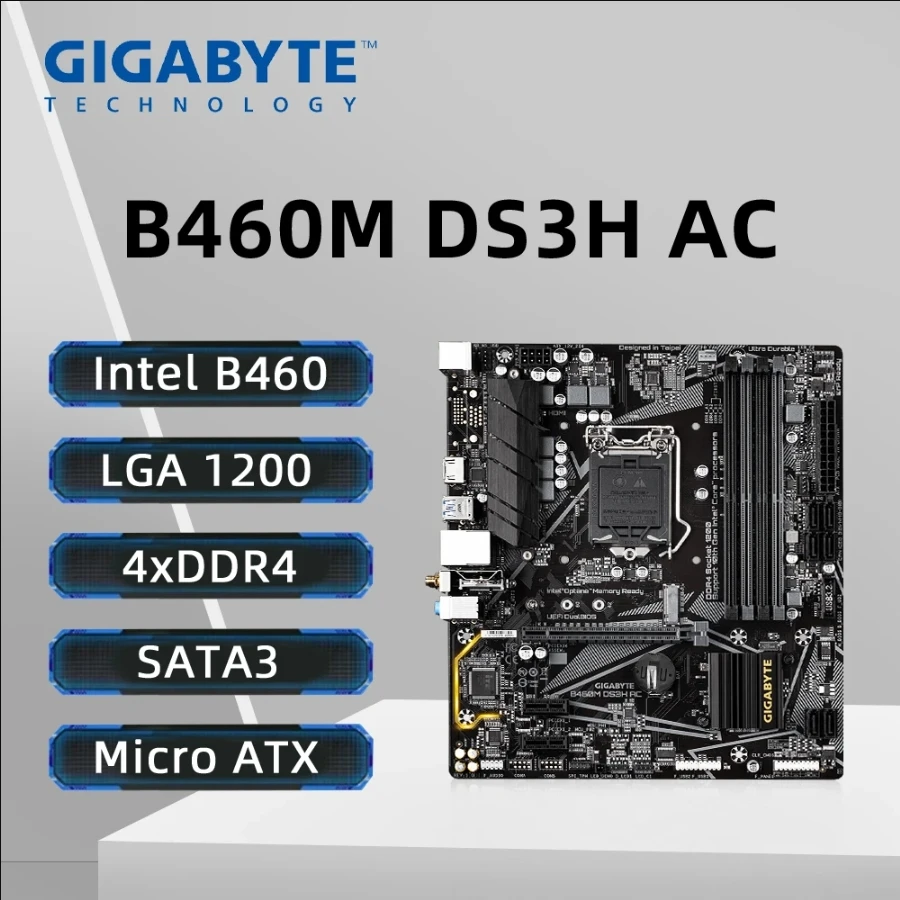 GIGABYTE B460M DS3H AC Motherboard LGA1200 4xDDR4 128GB M.2