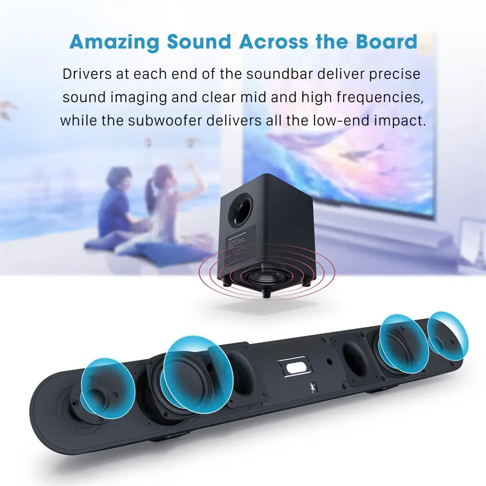 140W Bluetooth Speaker Home Theater Wireless Soundbar For TV Wall