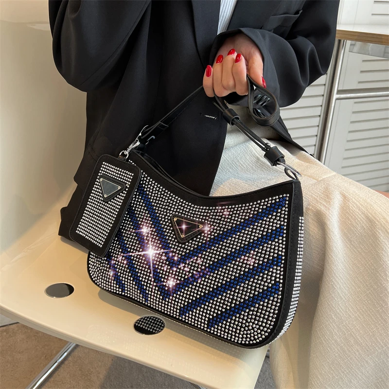 bolsos imitacion marcas de lujo bolso mujer bolsos de noche Bolso hombro individual con diamantes brillantes para mujer, bolsa de diseñador de lujo, de gran con forma plana, 2022| | - AliExpress