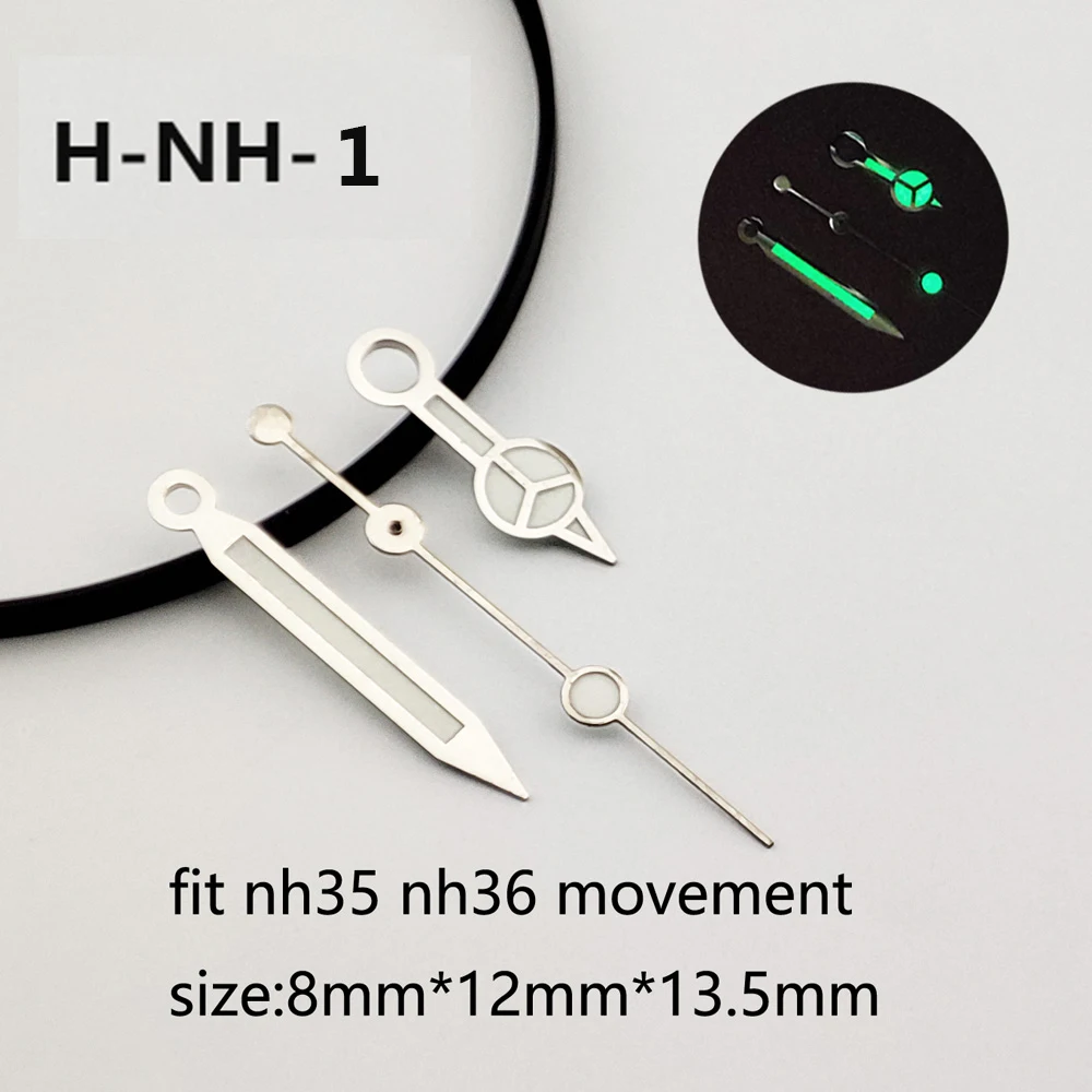 

NH35 Hands Pointer Needle Green Luminous SUB/SKX007 Watch Accessories Suitable for Nh35 Second Hands Nh36 Movement