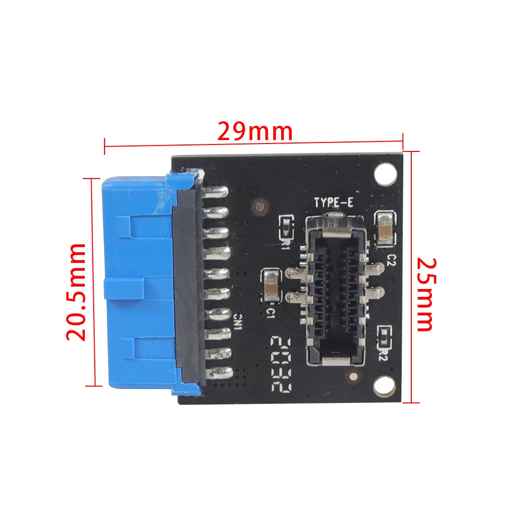 C 타입 전면 패널 소켓, USB 3.0, 19 핀-TYPE-E 20 핀 헤더 확장 어댑터, 마더보드 PC 커넥터 라이저 카드용, USB3.1