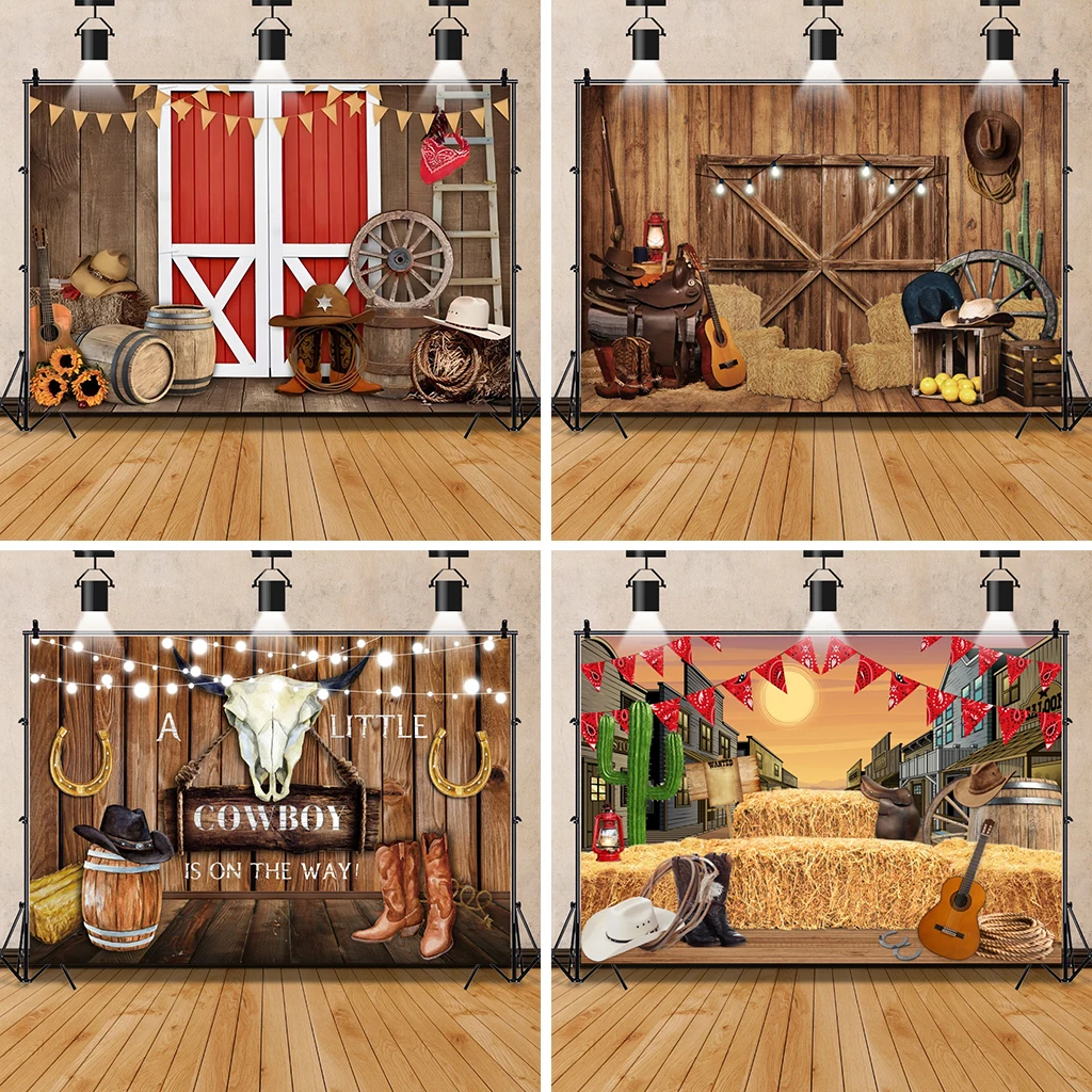 Laeacco Western-Cowboy-Hintergrund 3x2,4 M – Vintage-Scheunen-Design Für Fotografie, Parties, Babyshowers, Rustikal