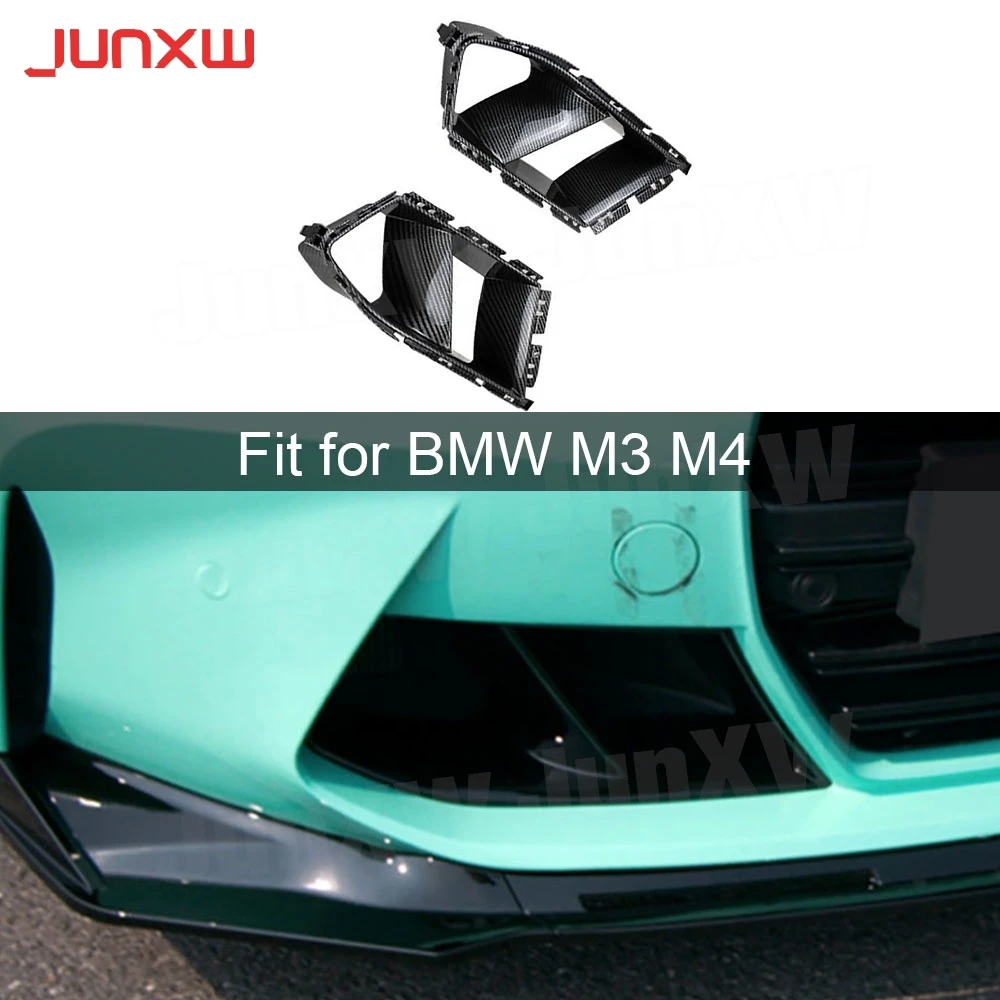 

ABS Car Front Bumper Air Vent Cover Trim For BMW 3 Series 4 Series G80 G82 G83 M3 M4 2021 + FRP Front Mesh Grill Frame