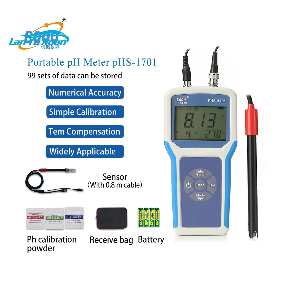 

pHS-1701 Hot-selling Swimming Pool Water Automatic Data Storage Portable pH Water Quality Analyzer