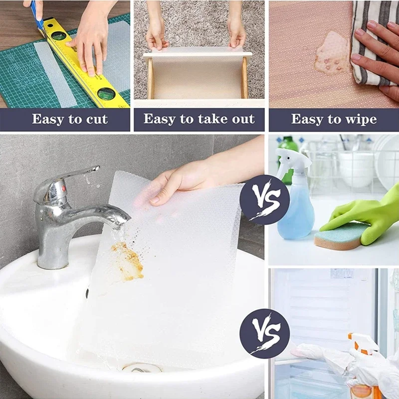 Non-Slip Waterproof Drawer and Shelf Liner – Oil-Proof Closet and Table Pad