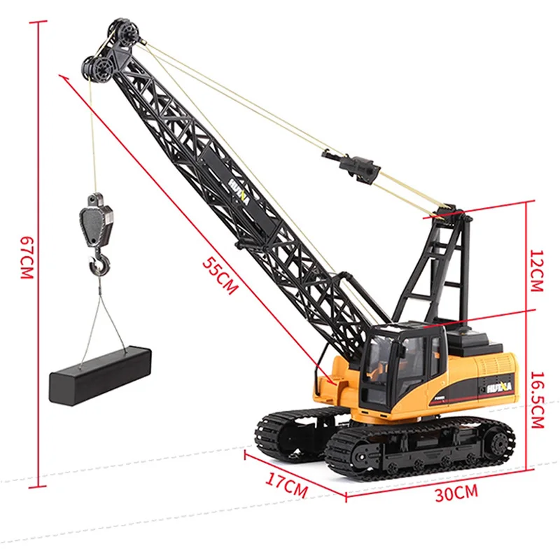 HUINA 572 15CH RC 1/14 Construction Crane Truck Tower Excavator Remote Control Truck Light Sound Battery Model Car RC Toys Gift 3
