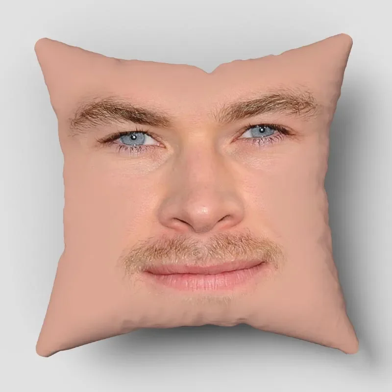 

Musife Chris Hemsworth Face Pillow Cushion Cover Polyester Throw Pillows Case on Sofa Living Room Car Seat Home Decor