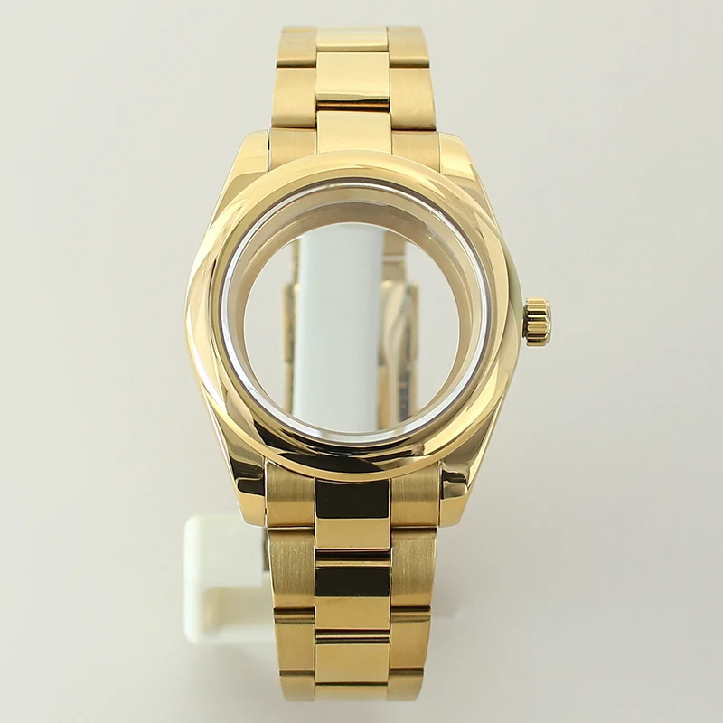 High-Quality 36mm/39mm Steel Watch Case with Sapphire Glass Bracelet