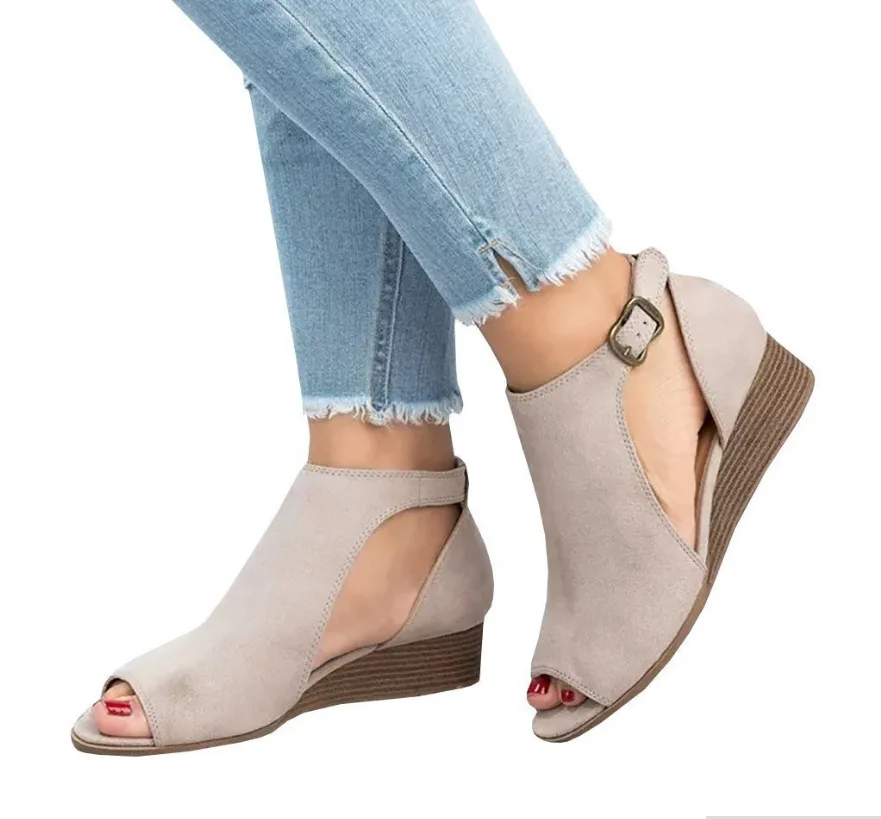 Summer Shoes Womens Sandals New Dress Shoes Fashion Casual Rome Peep Toe Med Heels Heel Sandals Zomerschoenen Dames43