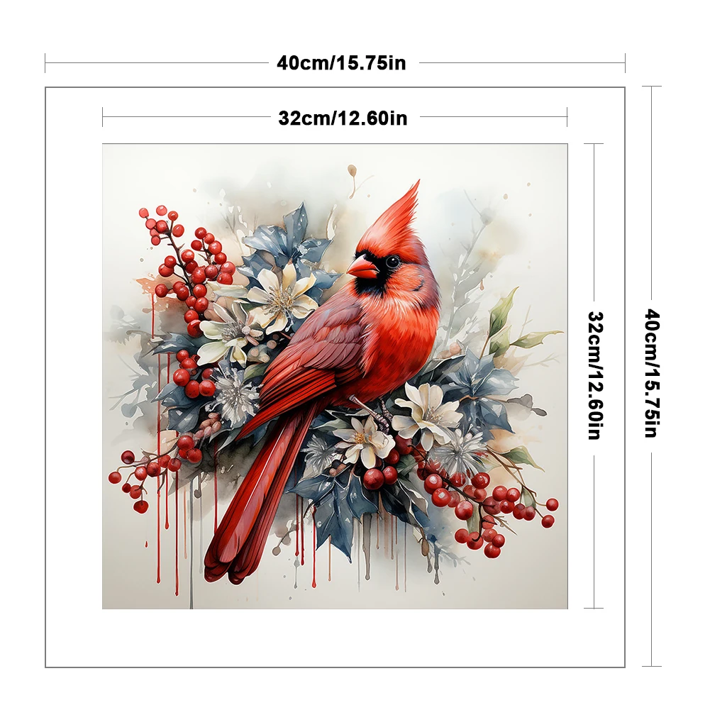 Cardinal Full 11CT DIY Counted Needlework Embroidery Kit 15.75x15.75inch Cross Stitch Art and Crafts Kits for Adults Home Decor