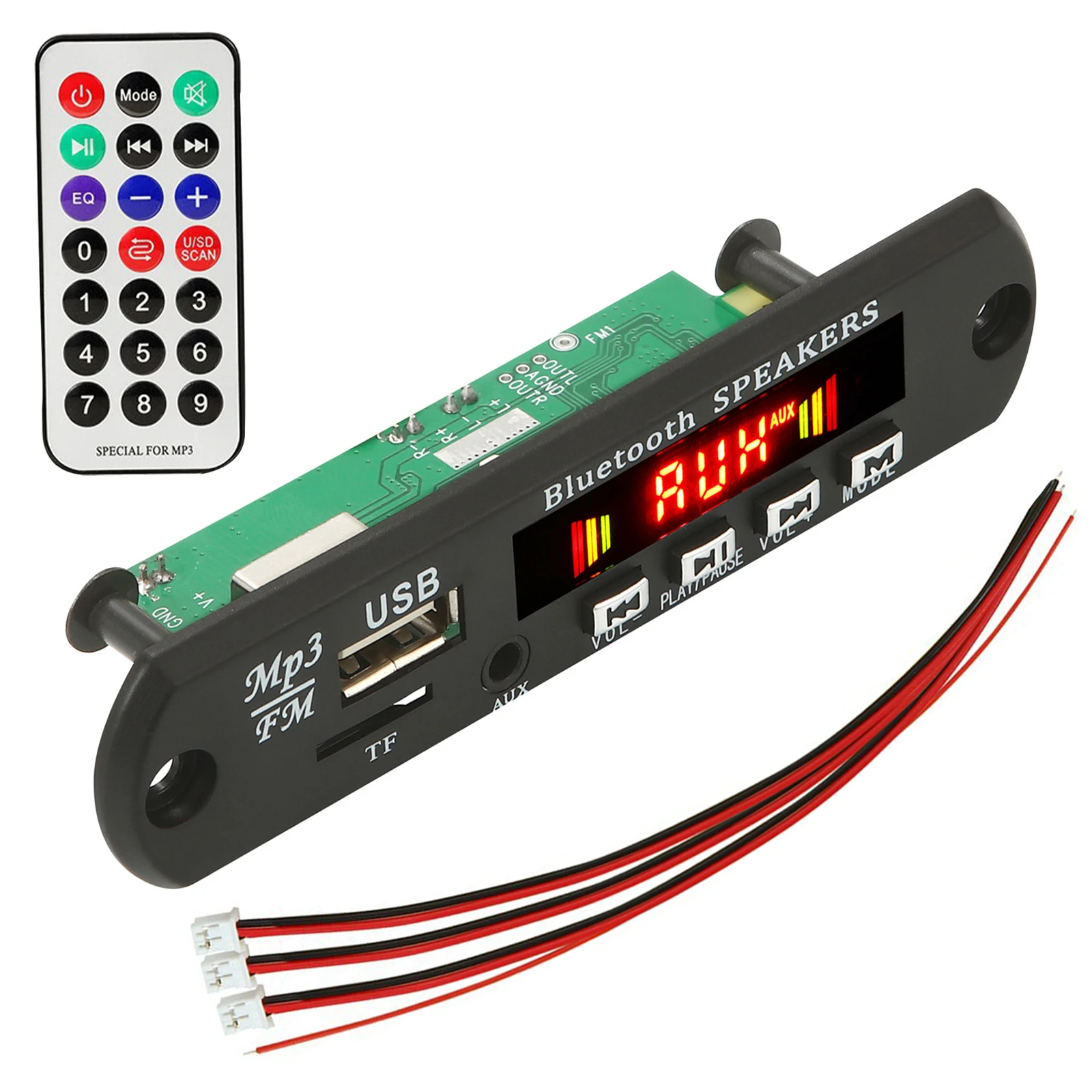 USB TF Car Audio FM Radio MP3 Module Wireless Bluetooth 5.0 12V 2*25W MP3 WMA Decoder Board for Car Audio Player Parts