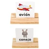 Kids Wooden Spelling Spanish Word Puzzles Games Educational Toy for Children Spanish Alphabet Cards Letter Learning Blocks Toys 4