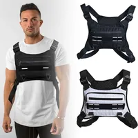 Adjustable Sport Running Chest Bag Running Vest Bag Reflective Front Chest Pack with Phone Holder Breathable Cycling Vest Bag 1