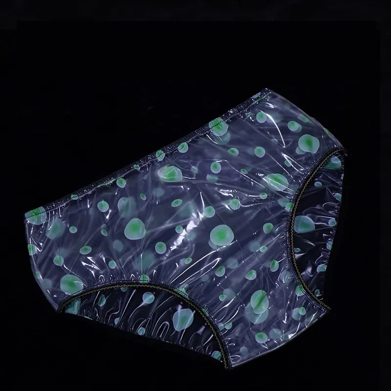 thumbnail image 1 of Calzoncillos de plástico transparente de PVC con encaje para hombre, suaves, brillantes, silenciosos, de cintura media, impermeables, para adultos y bebés, 1 of 5