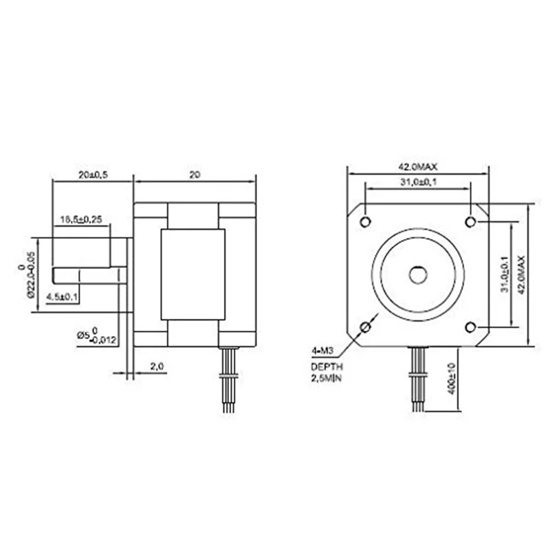 Stepper Motor - NEMA 23 - 125 oz.in (200 steps/rev)