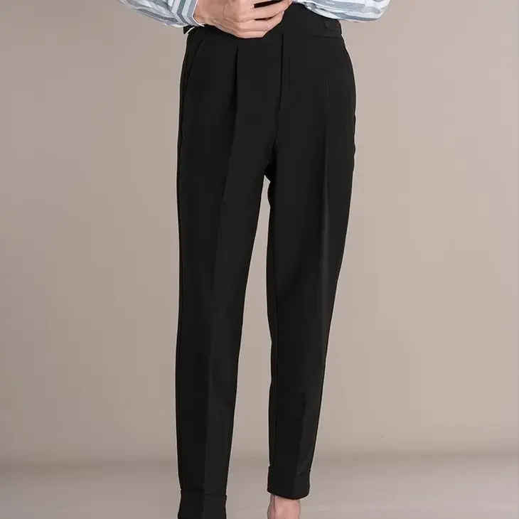 Men Casual Suit Pants Solid Color Large Size Mens Korean Style Fashion Straight Trousers All-match Ankle-length Loose A32 6