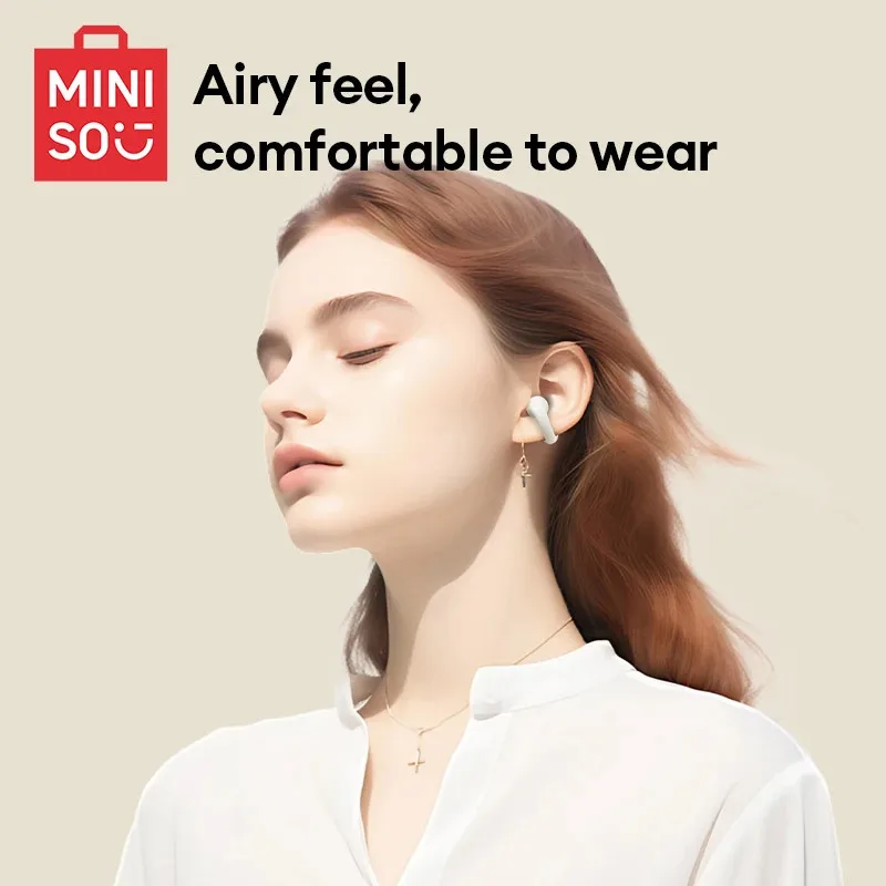 오리지널 Miniso MCT09 TWS 하이 퀄리티 이어클립 이어폰, 긴 내구성 방수 스포츠 이어버드, HiFi 사운드 음악 헤드폰
