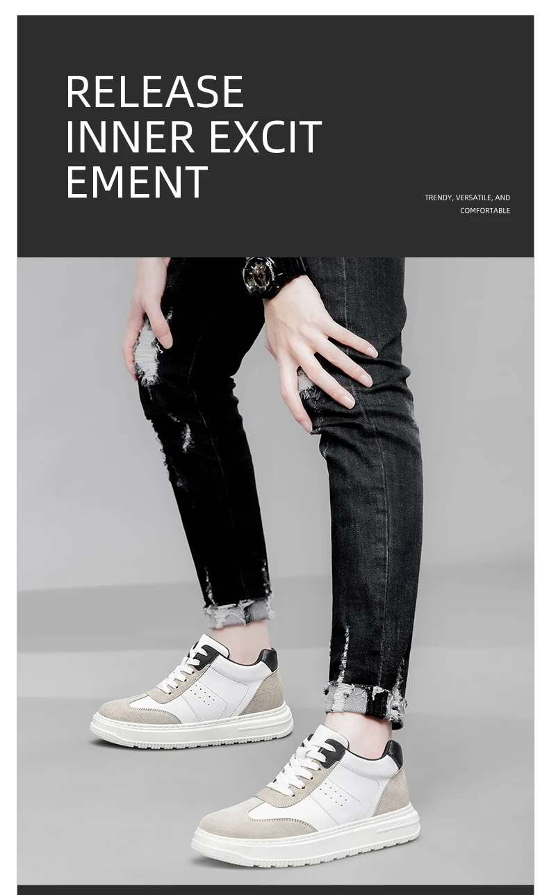 Höhe Zunehmende Schuhe für Männer 6 CM Unsichtbare Aufzug Turnschuhe Plattform Schuhe Casual Mode Mann Leder Sport Schuhe Große Größe 47 – Detail 9