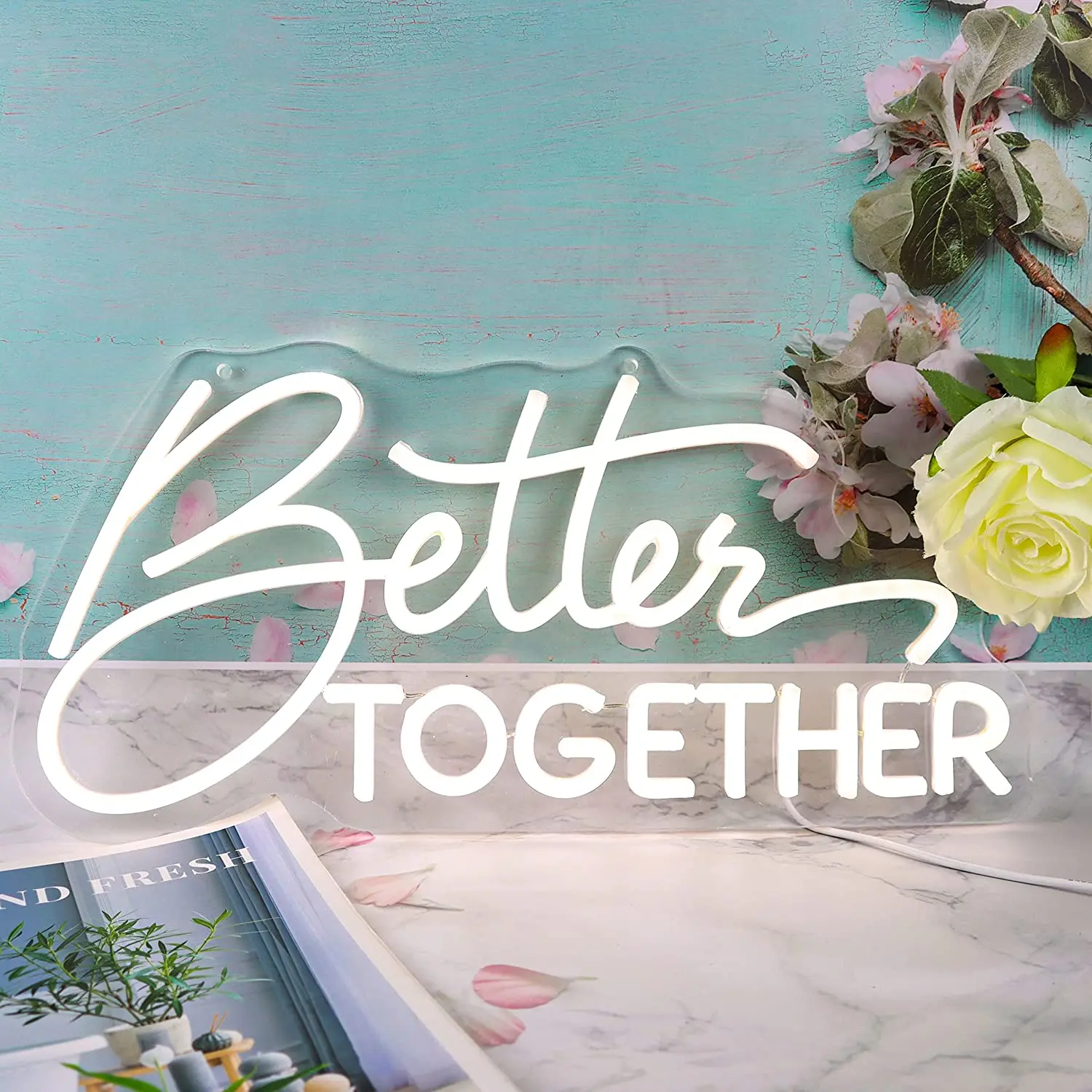 

LED Better Together Neon Sign For Better Home Art Wall Wedding Bar Bedroom Conservatory Wedding Birthday Party Decoration