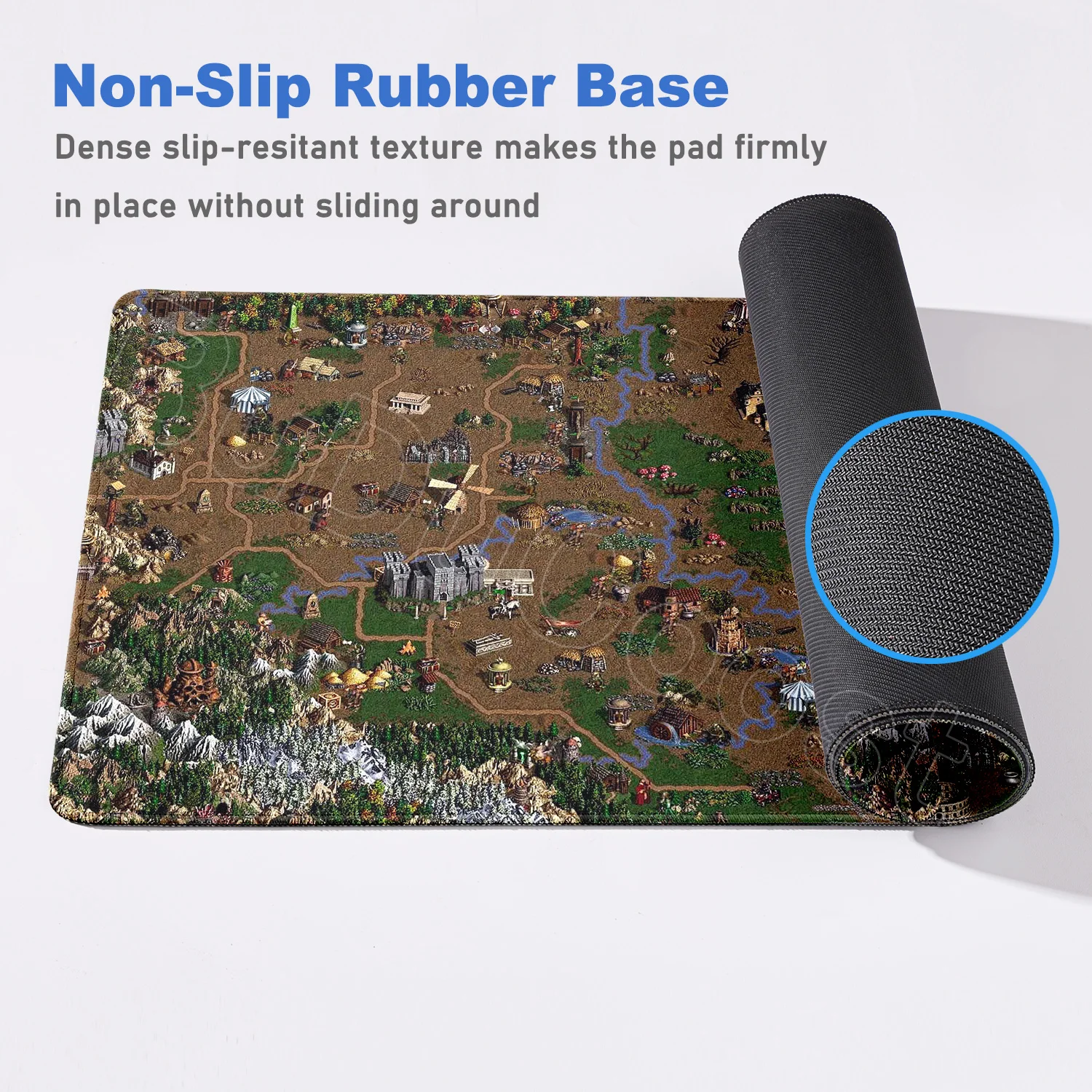 Heroes of Might and Magic Medieval Game Desk Mat - HD Print XXL Non-Slip Mouse Pad