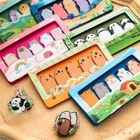 150 Sheets Cute Animal Paradise Thumb Sticky Note Pads Cat Dog Self-Adhesive Memo Notepad School Office Supplies Planner 1