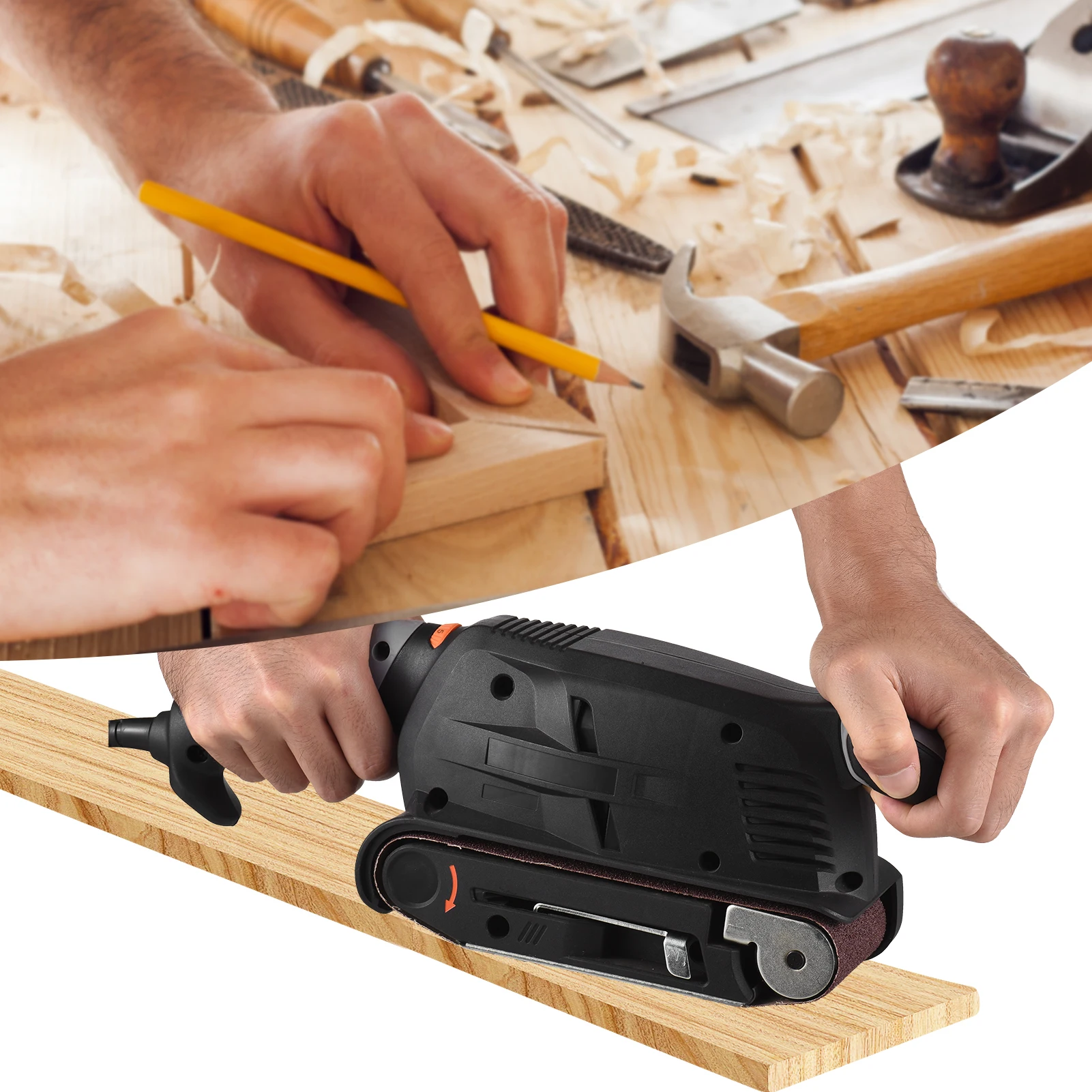 ElectricBeltSanderVariableSpeedPowerSanderWoodworkingPolishing