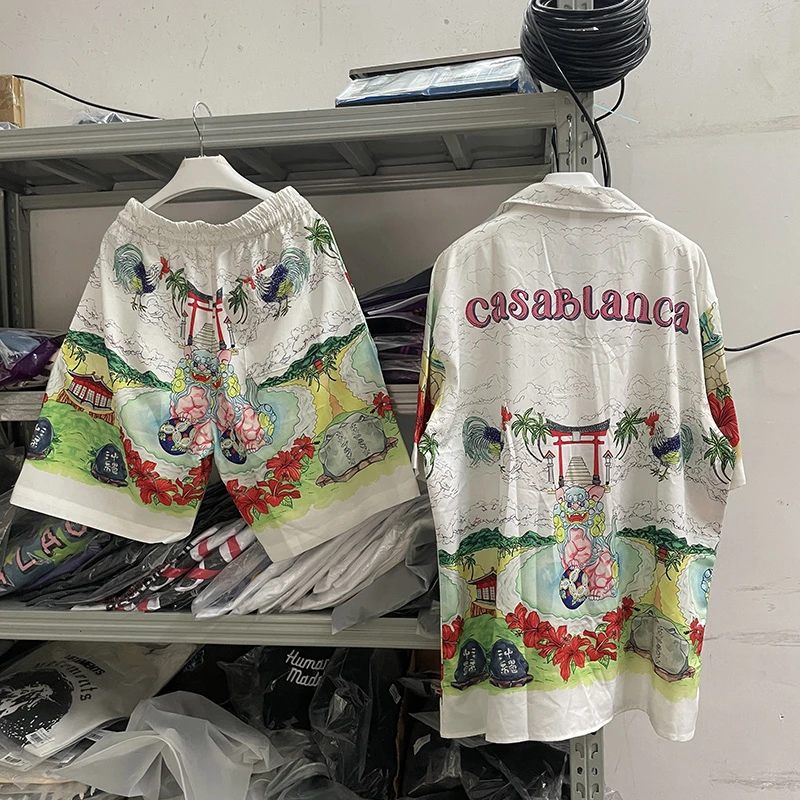 

Top Quality Digital Printingcasablanca Shirt Men Women Hawaiian Shirts Tee Goth