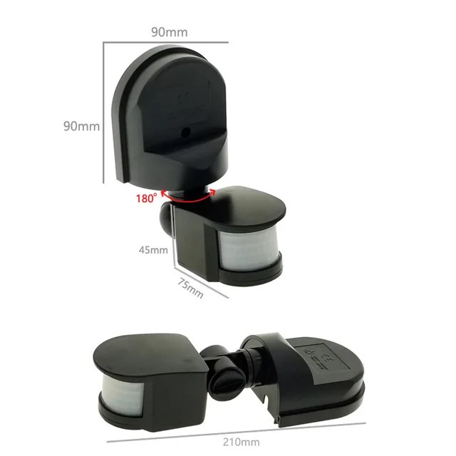 180 Degree Rotating Outdoor Timer Light Switch 220V Motion Detector Motion Sensor Automatic Infrared PIR Sensor 110V 6