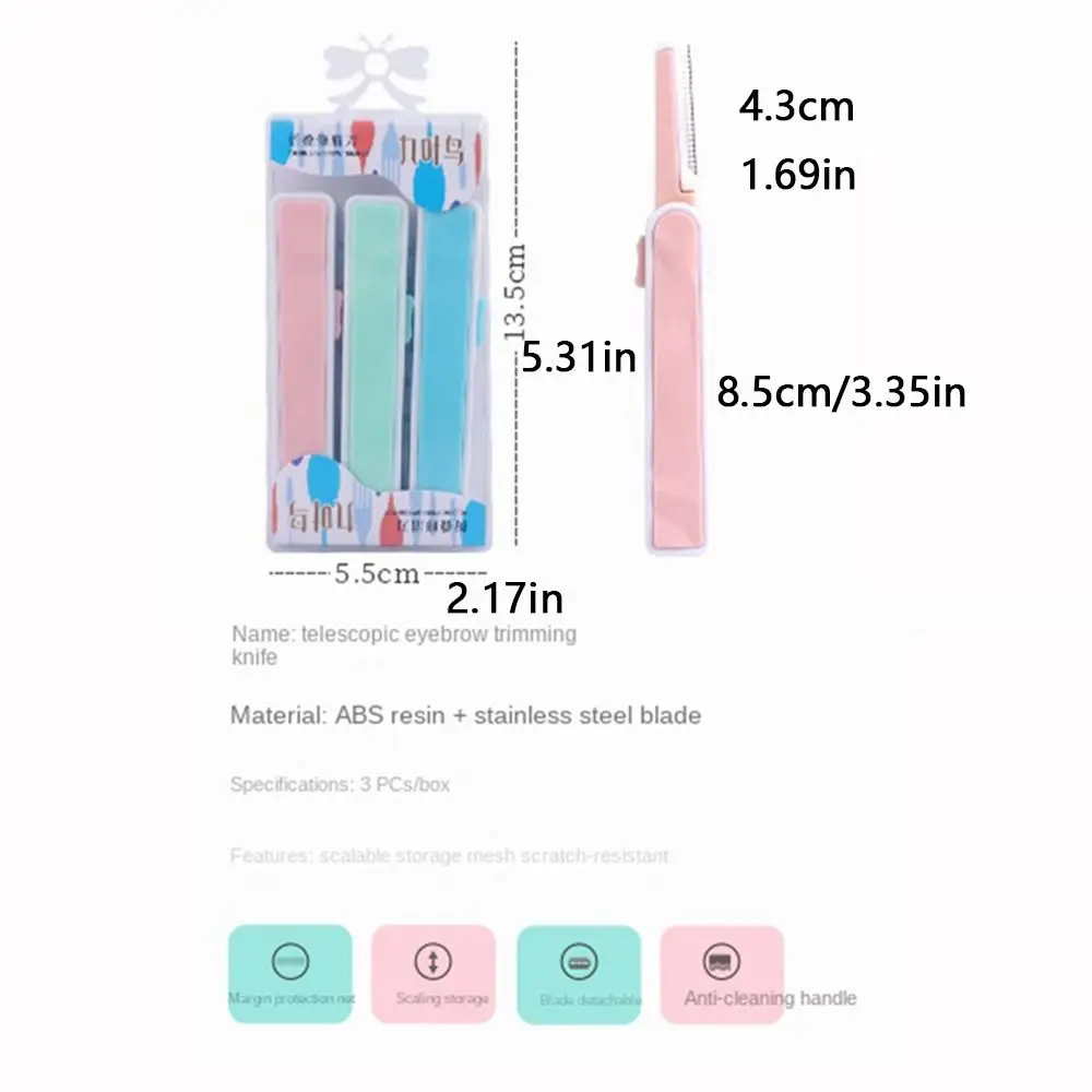 Professional Stainless Brow Shaver Anti-scratch Safety Eye Brow Shaping Blades for Beginner Soft Women Face Razor Makeup Tools 6