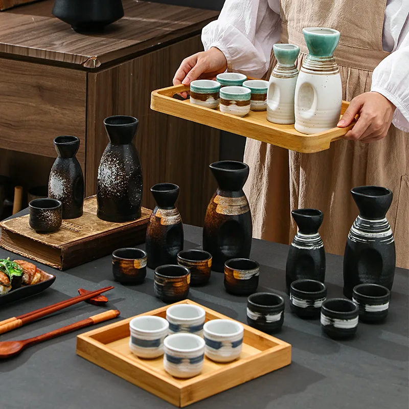 

Oil Vinegar Pot Sake Pot Set Baijiu Wine Set Household Restaurant Warm Pot Cup Liquor Cup Coarse Pottery Seasoning Bottle
