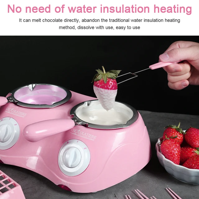 Mini Fondue Set Dual Electric Chocolate Fondue Pot Candy Maker
