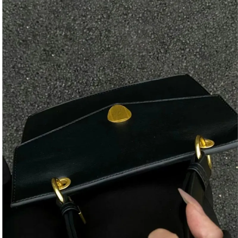 JIAERDI Vintage Black Handbag Wallet Women Retro High Street Leather Y2k Shoulder Bags Female Elegant Envelope Underarm Bag 2024