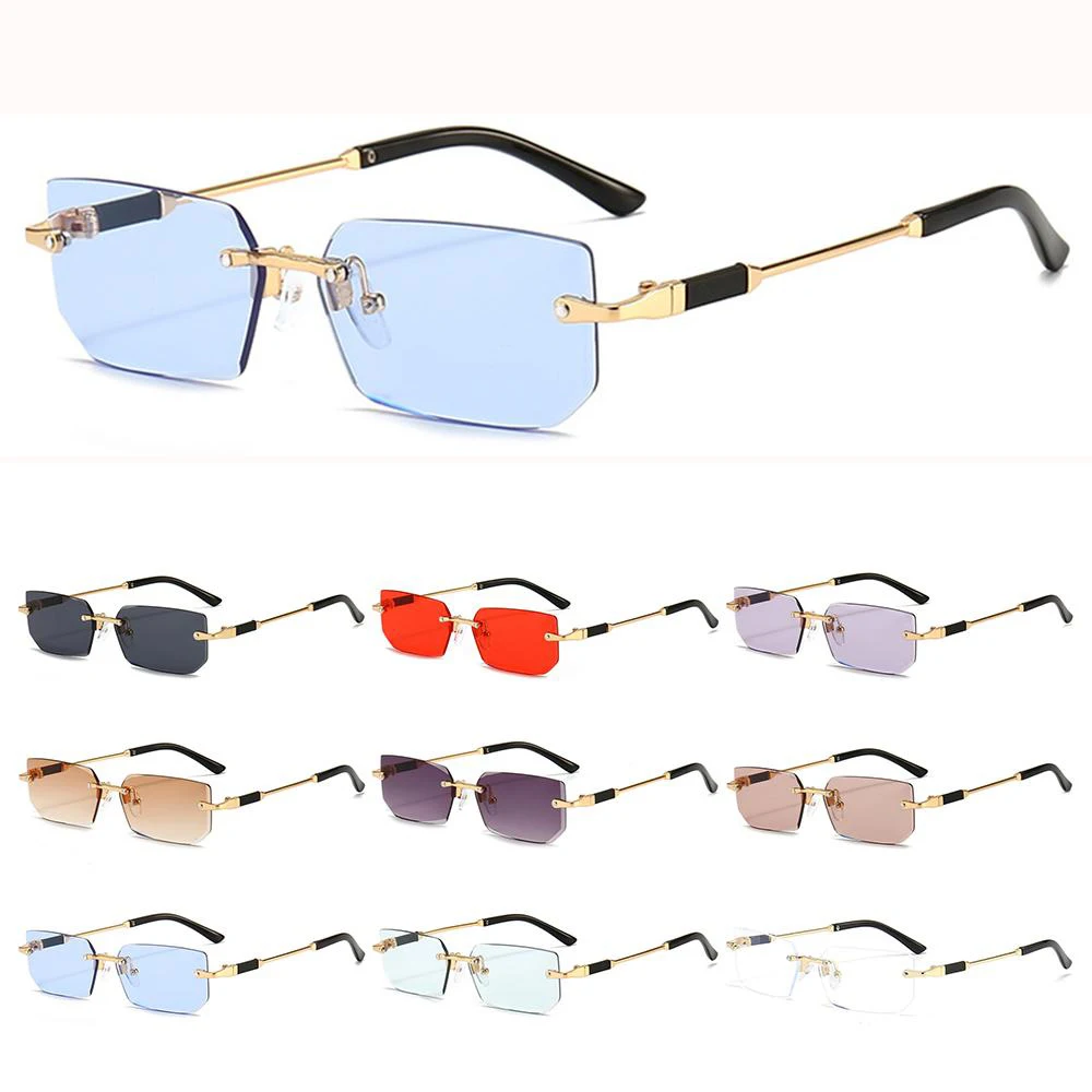 Y2K Shades Eyewear Women Men Rimless Rectangle Sunglasses Frameless Sun Glasses UV400 Protection Fashion Accessory sport sunglasses sports sunglasses metal sunglasses polarized sunglasses sunglasses clips